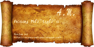 Acsay Mátyás névjegykártya