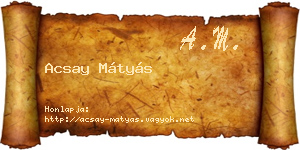 Acsay Mátyás névjegykártya