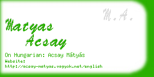 matyas acsay business card